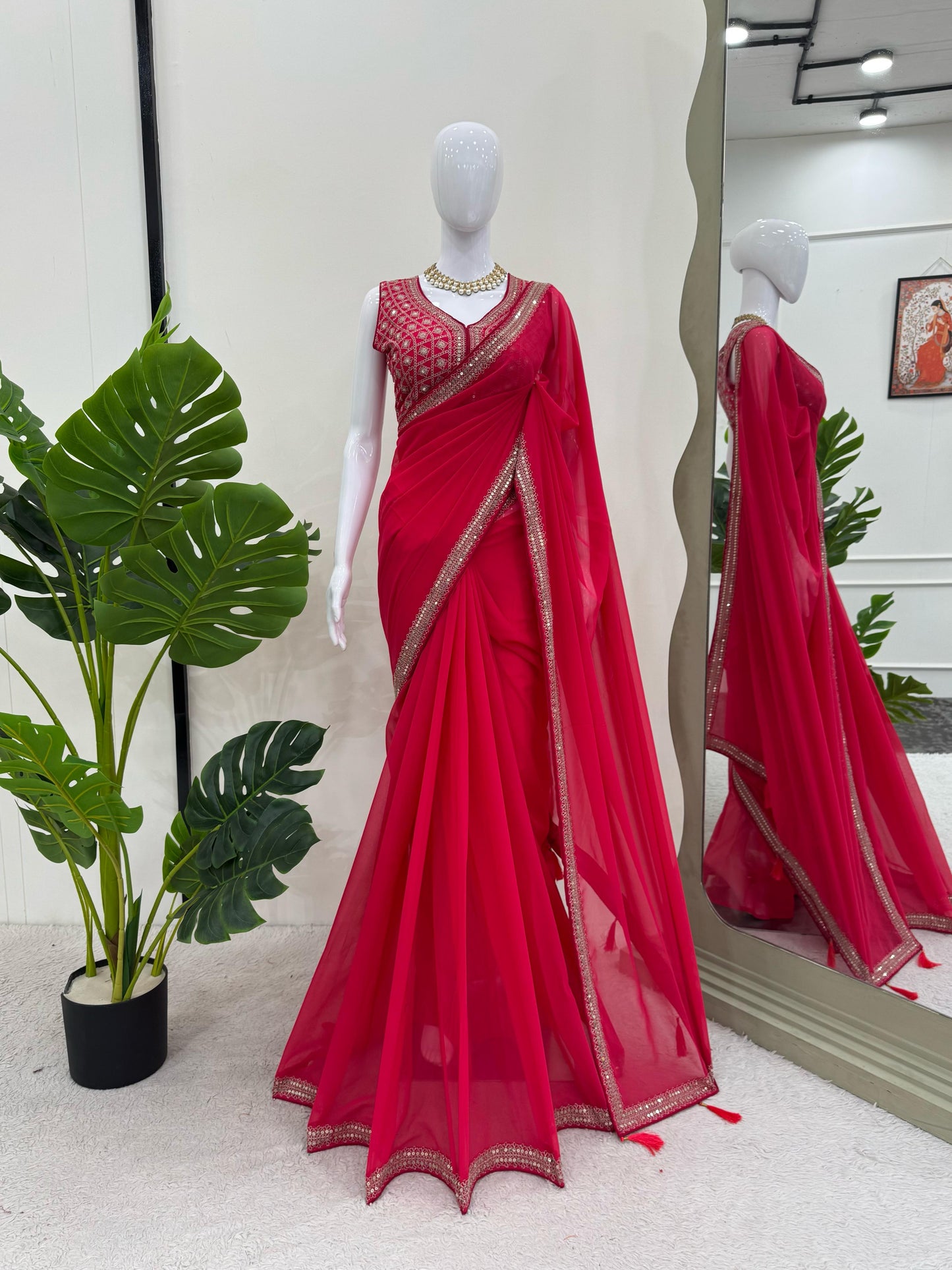 RED BRIDAL SILK SAREE FOR WOMEN