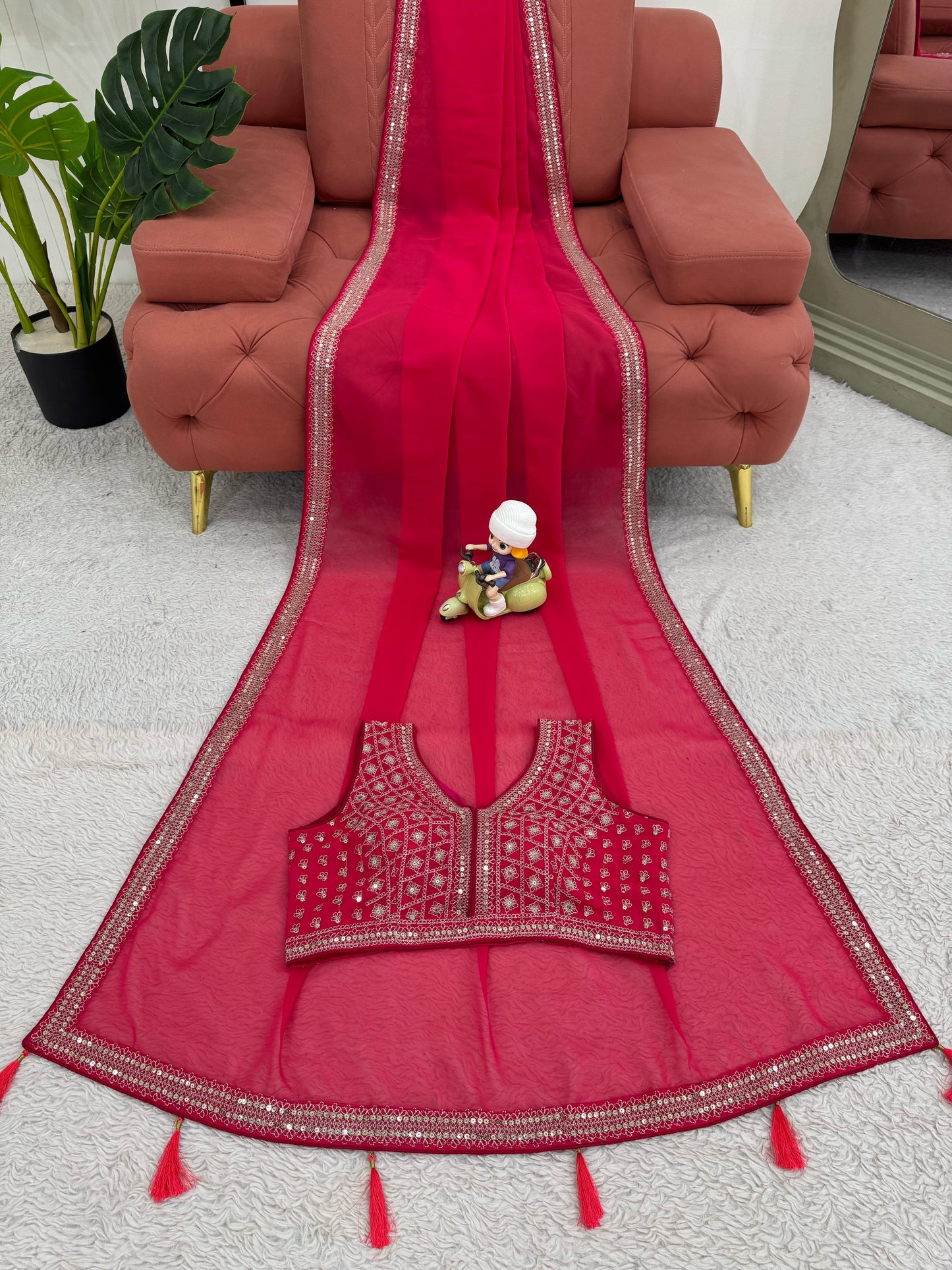 RED BRIDAL SILK SAREE FOR WOMEN