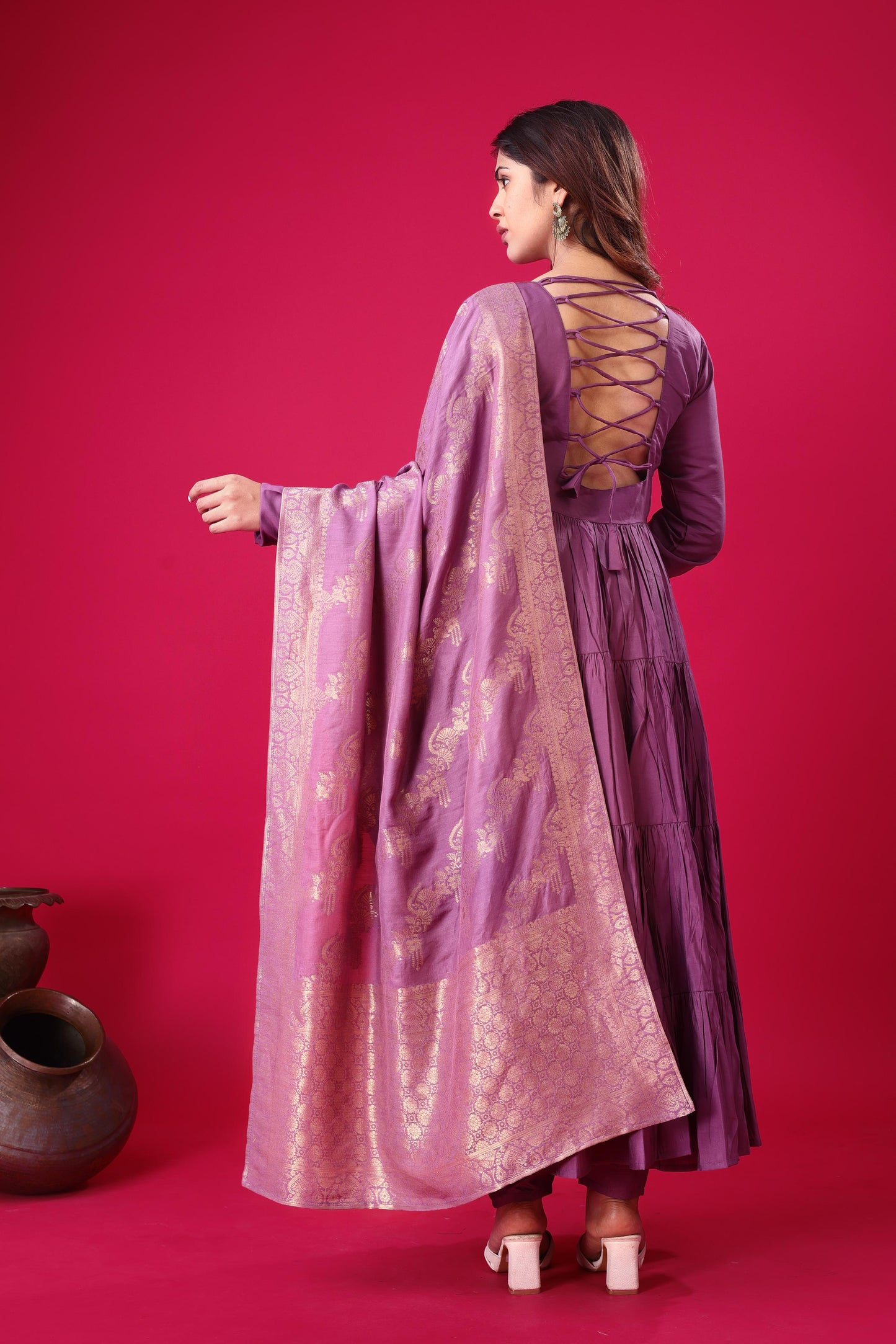 Party Wear Look Full Heavy Embroidery gown with dupatta