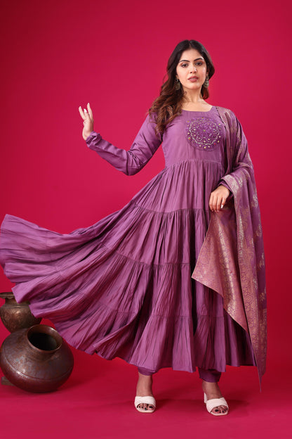 Party Wear Look Full Heavy Embroidery gown with dupatta