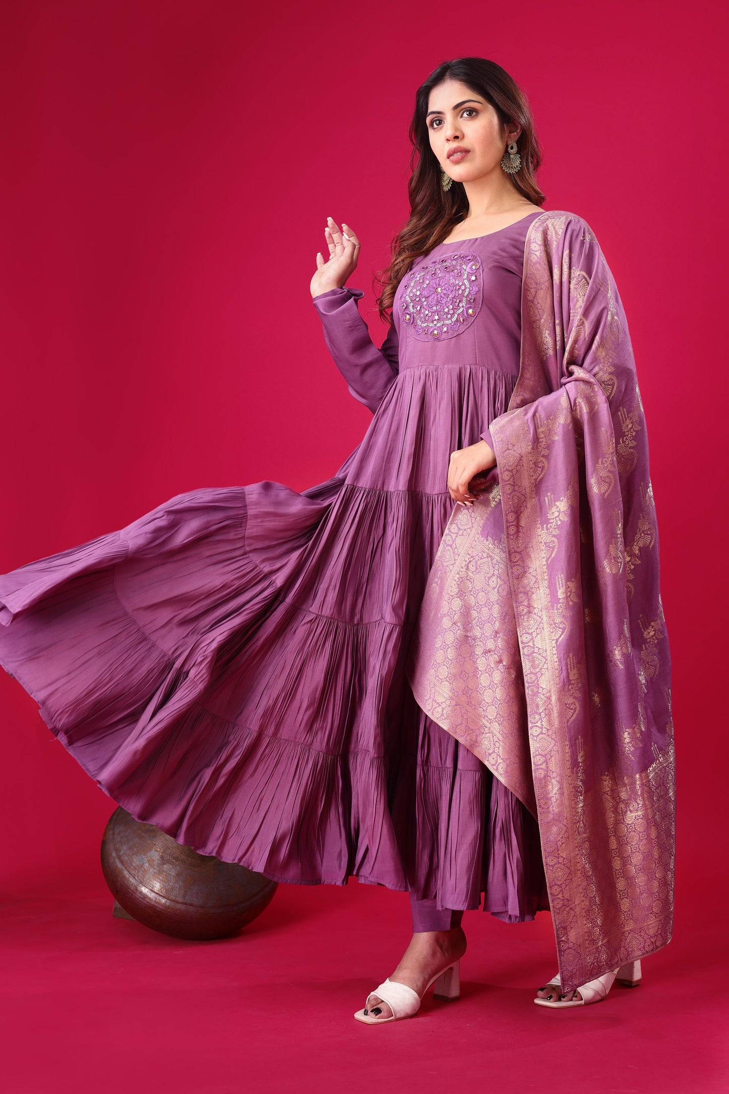 Party Wear Look Full Heavy Embroidery gown with dupatta