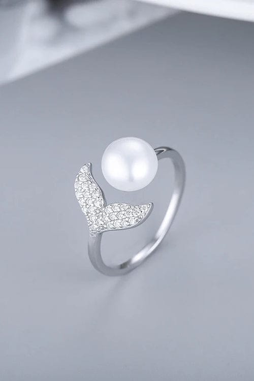 Pearl with leaves Mist korean inspired ring