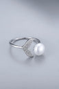 Pearl with leaves Mist korean inspired ring