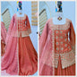 Star Satin Plain Indowestern lehenga