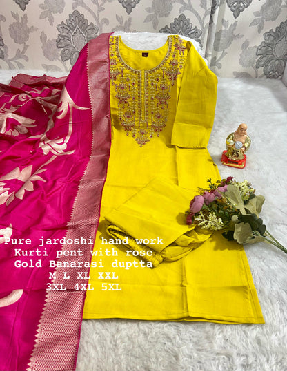 KURTI WITH DUPATTA PENTS SET