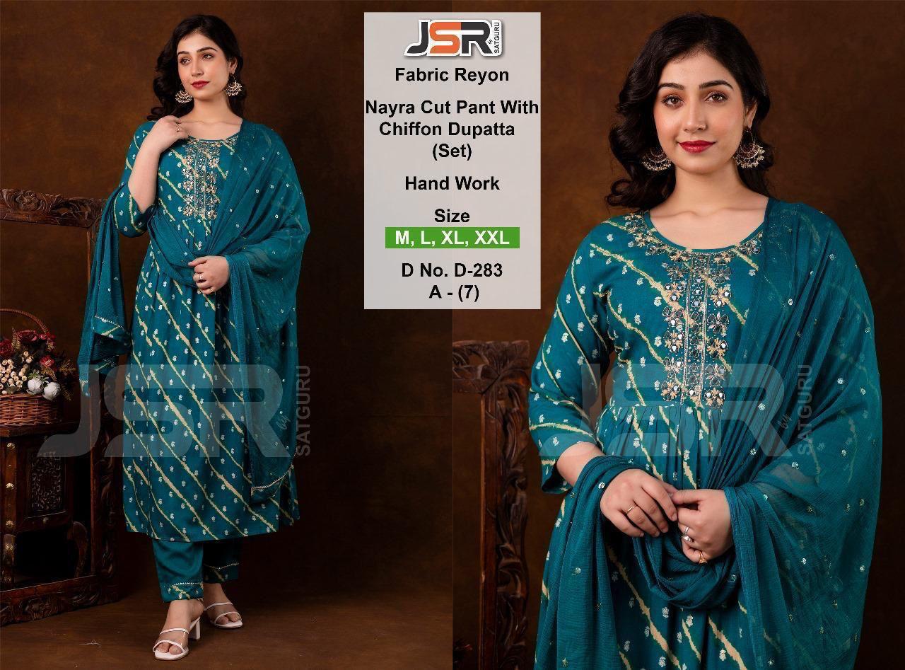 ✨ Angrakha Style Dusty Green Nyra Cut Set with Pant & Chiffon Dupatta ✨