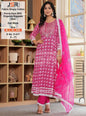 Flared PINK Frock Suit with Pant & Dupatta – A Timeless Beauty 🌟 (Copy)